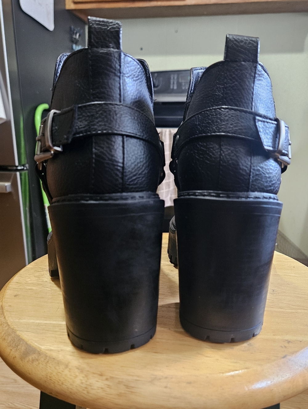 💥SALE💥Torrid Black Lug Sole Chunky Heel Ankle Boots - Picture 9 of 11